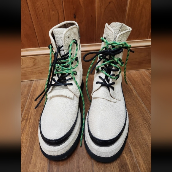 A.S.98 Vonne Combat Platform Lace Up Boots in Milk Sz EU42/US 9.5 NWOT - Picture 3 of 11